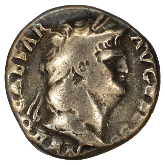 Ancient Rome 65 AD Nero Salus Silver Denarius Very Fine (VF20)
