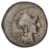 Ancient Roman Republic 115-114 BC M. Cipius M.F. Silver Denarius VF-EF (VF30)