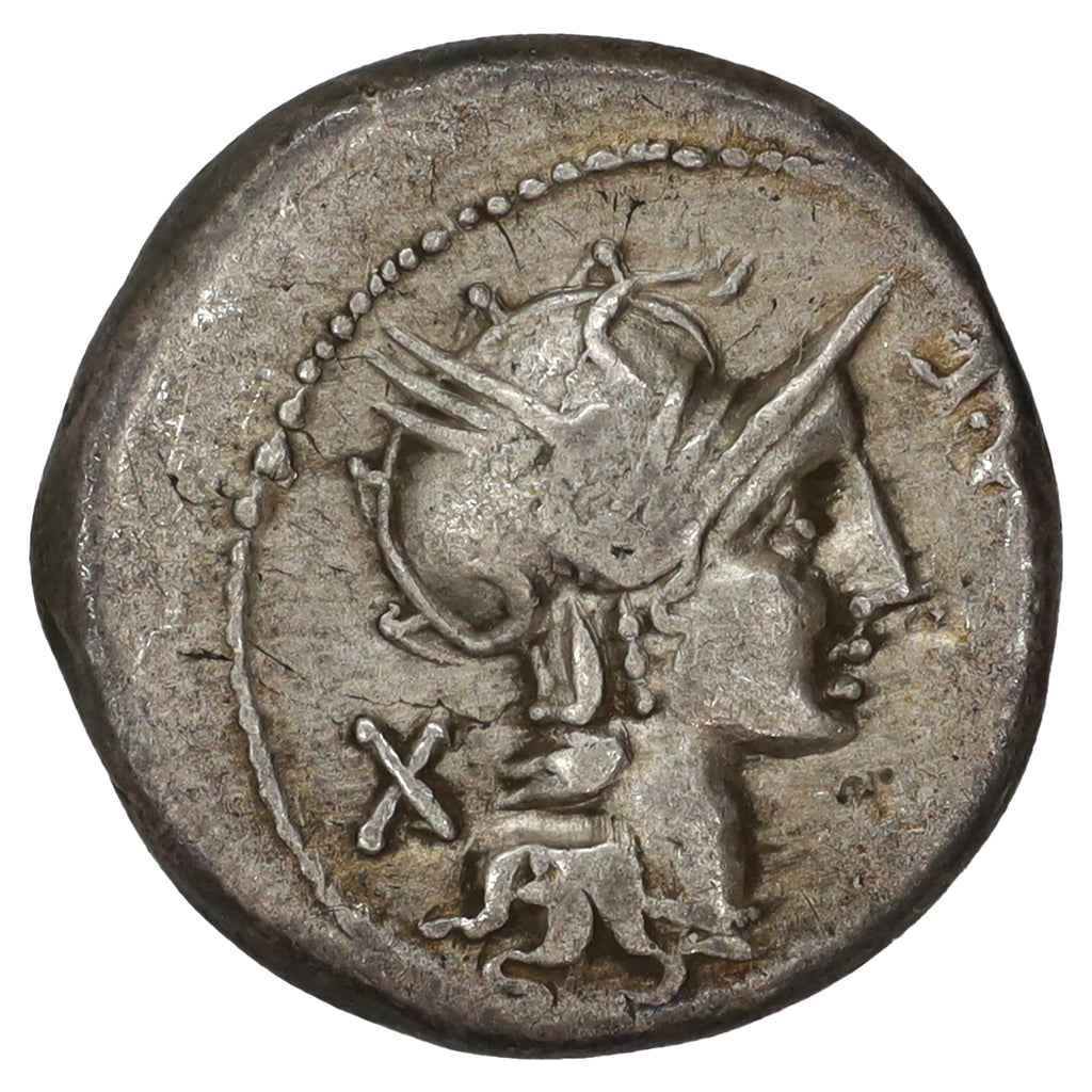 Ancient Roman Republic 115-114 BC M. Cipius M.F. Silver Denarius VF-EF (VF30)