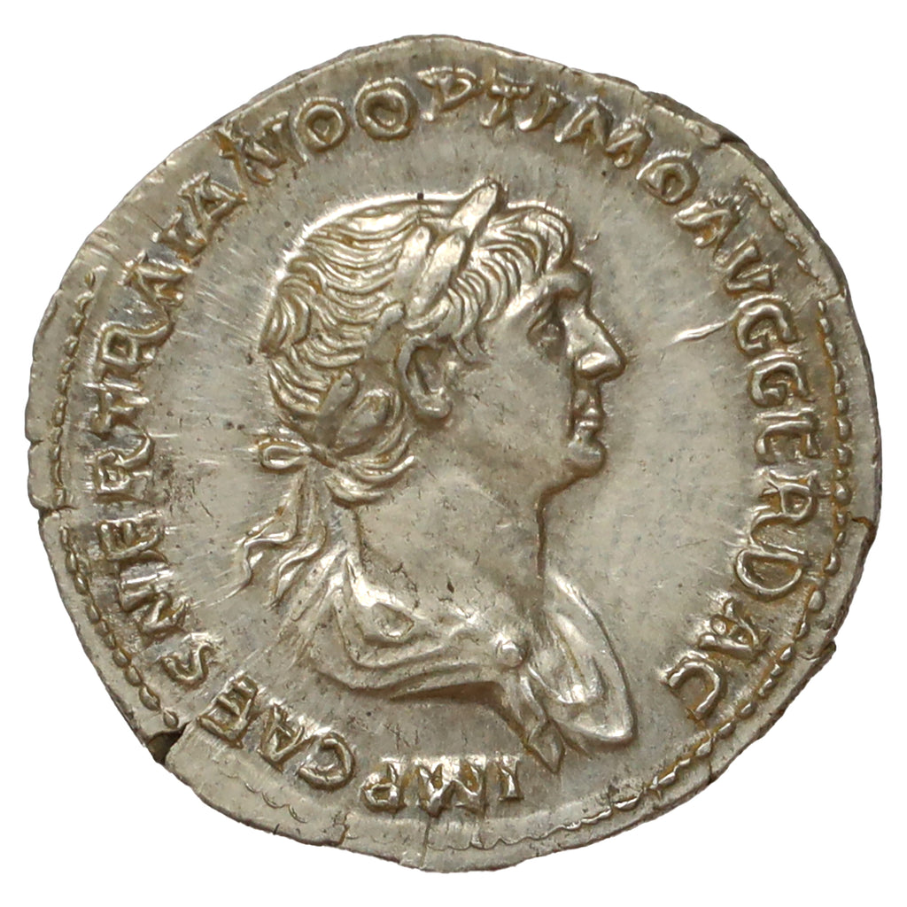 Ancient Rome 116 AD S3150 Rev. Felicitas Trajan Silver Denarius Uncirculated (MS60)