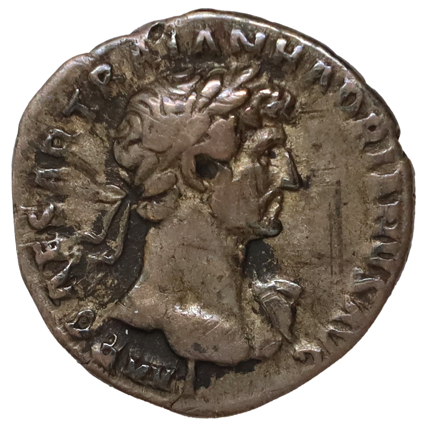 Ancient Rome 117-138 AD Pietas Hadrian Silver Denarius Very Fine (VF20)