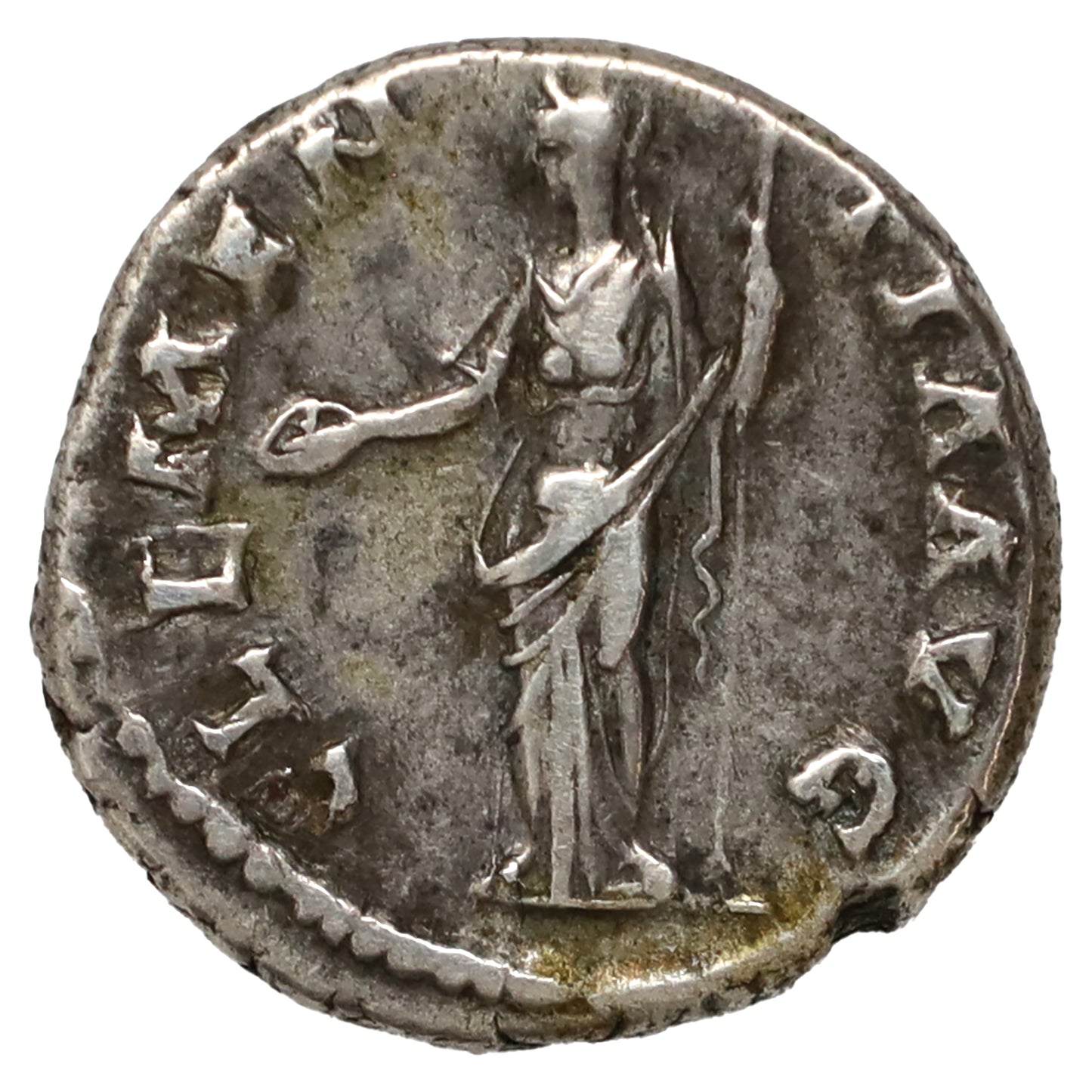 Ancient Rome 140 AD Clementia Antoninus Pius Silver Denarius Extra Fine (EF40)