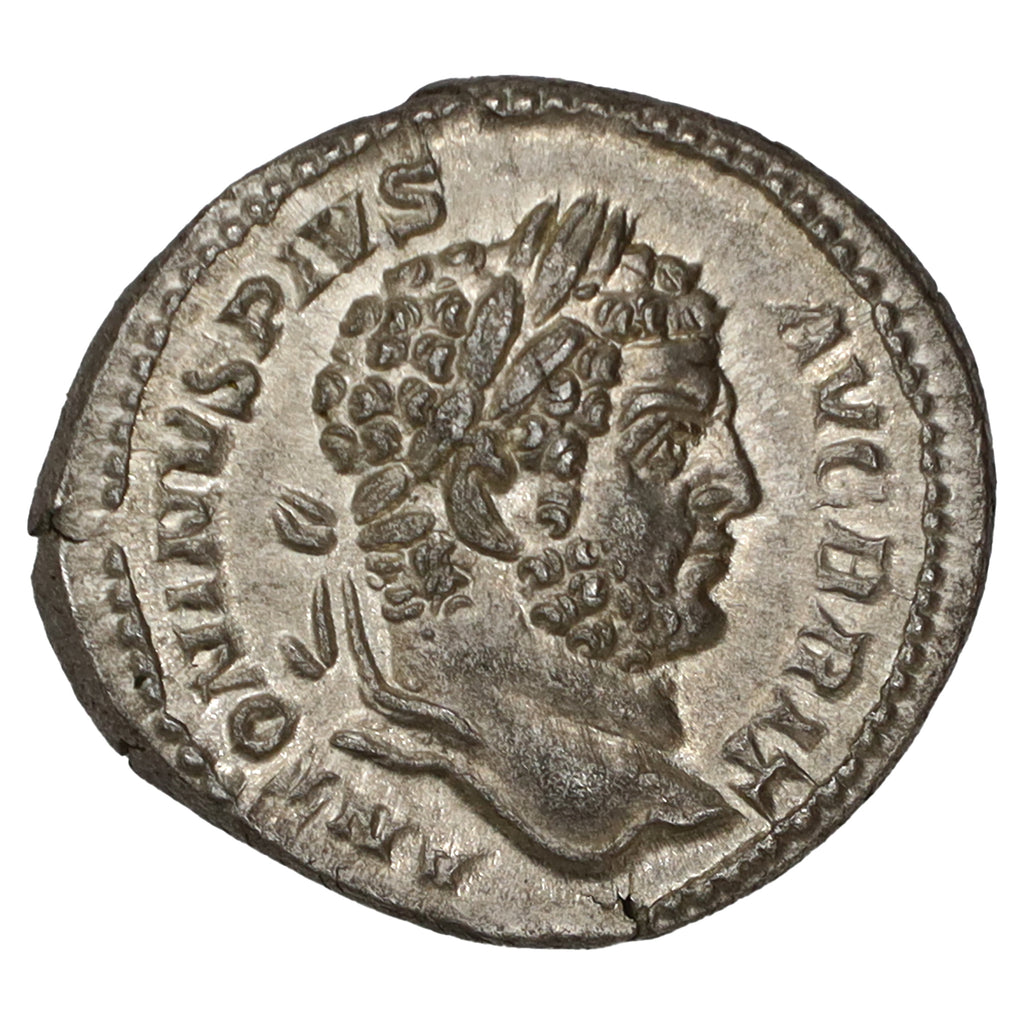 Ancient Rome 198-217 AD "Brit" Providentiae Caracalla Silver Denarius Uncirculated (MS60)