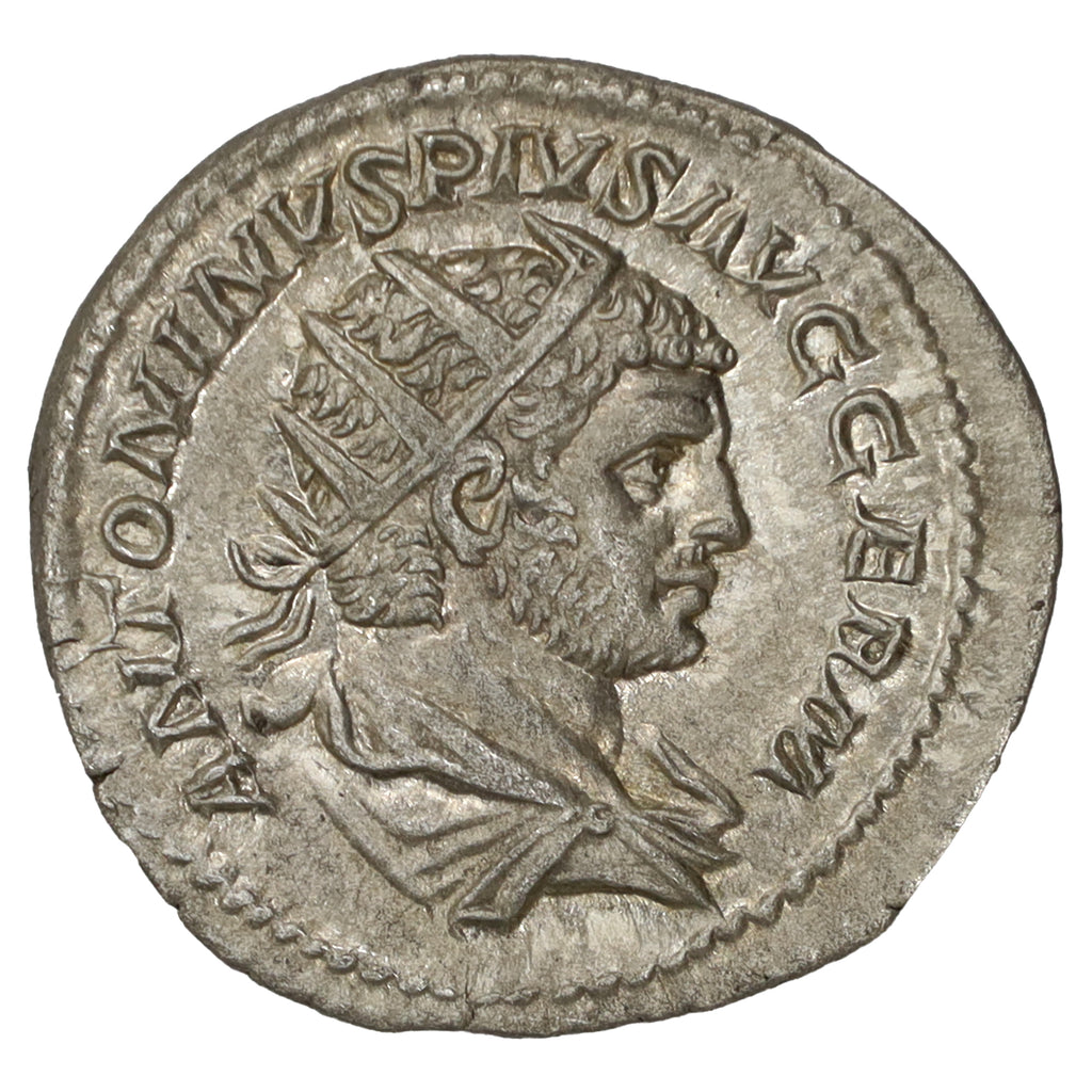 Ancient Rome 216 AD Jupiter with Thunderbolt Caracalla Silver Antoninianus AU-UNC (AU55)