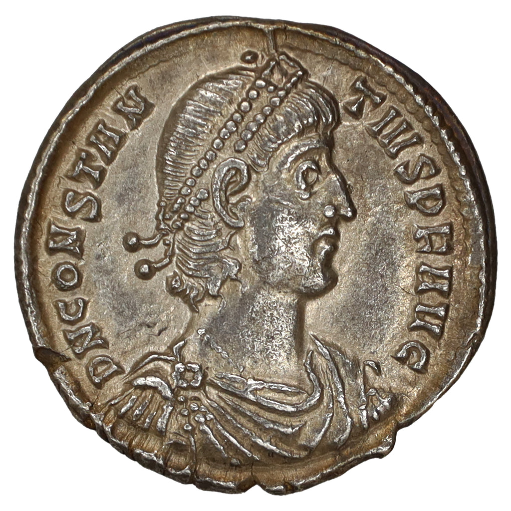 Ancient Rome 337-361 AD Constantius II Silver Heavy Siliqua Almost Uncirculated (AU50)