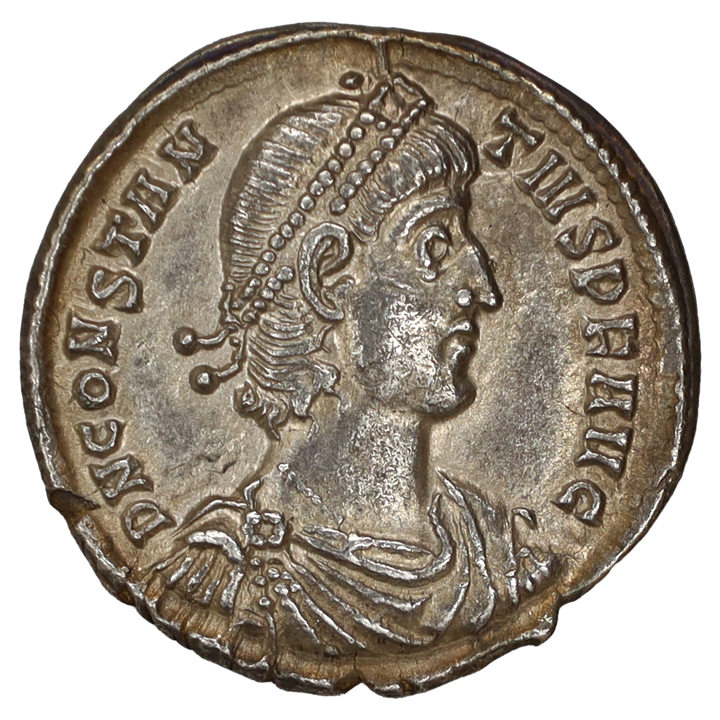 Ancient Rome 337-361 AD Constantius II Silver Heavy Siliqua Almost Uncirculated (AU50)