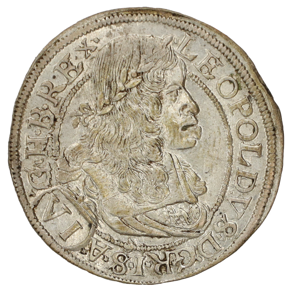 Austria 1665 Leopold I 6 Kreuzers AU-UNC (AU55)