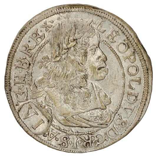 Austria 1665 Leopold I 6 Kreuzers AU-UNC (AU55)
