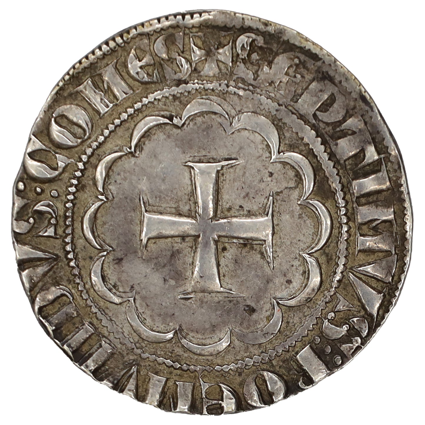 Crusader States 1275-87 Tripoli Bohemond VII Silver Gros Almost Uncirculated (AU50)