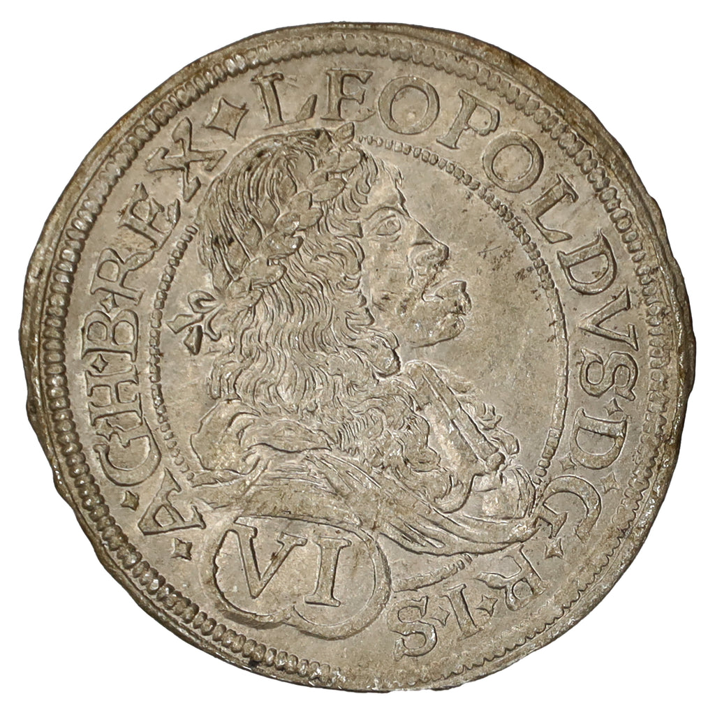 Hungary 1676 Leopold I 6 Krajczars AU-UNC (AU55)
