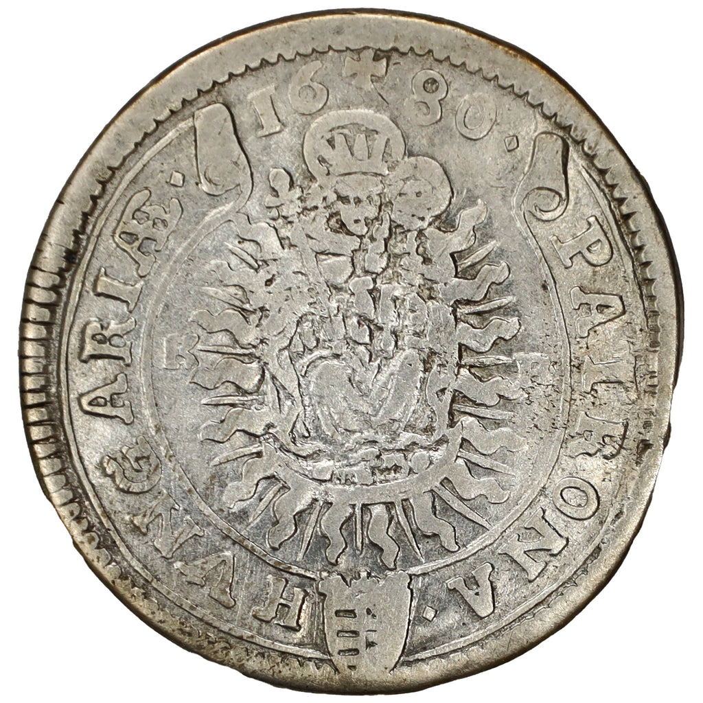 Hungary 1680KB Leopold I 15 Kreuzers VF-EF (VF30)