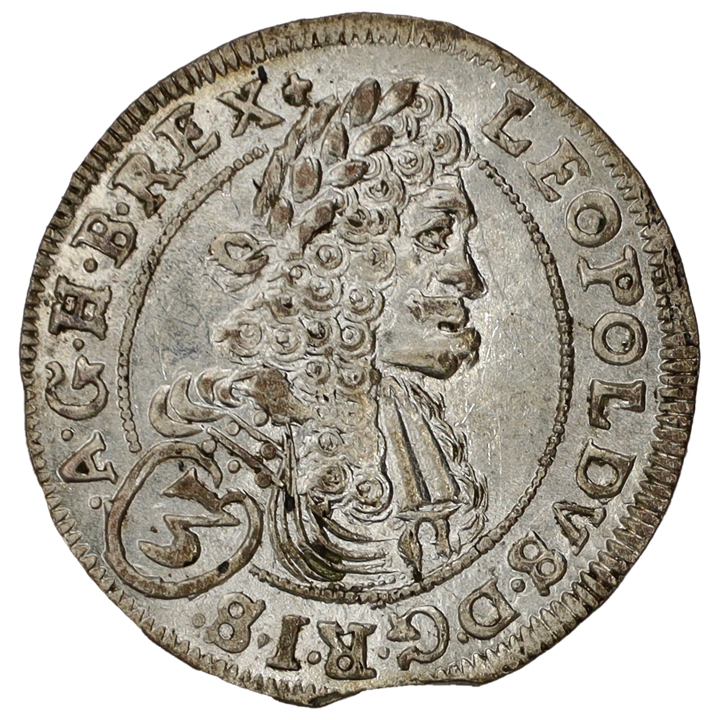 Hungary 1696CH Leopold I 3 Krajczar Almost Uncirculated (AU50)
