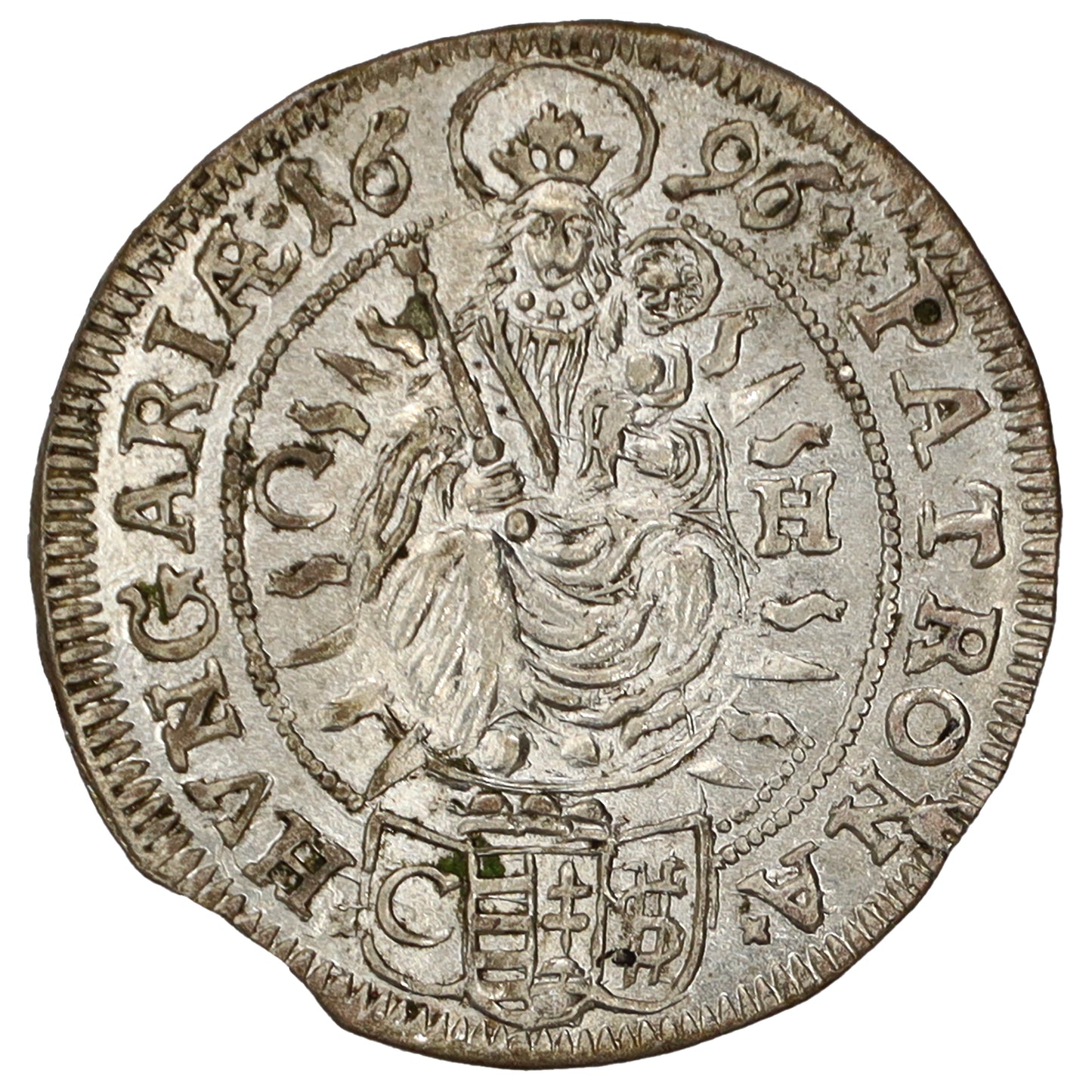 Hungary 1696CH Leopold I 3 Krajczar Almost Uncirculated (AU50)