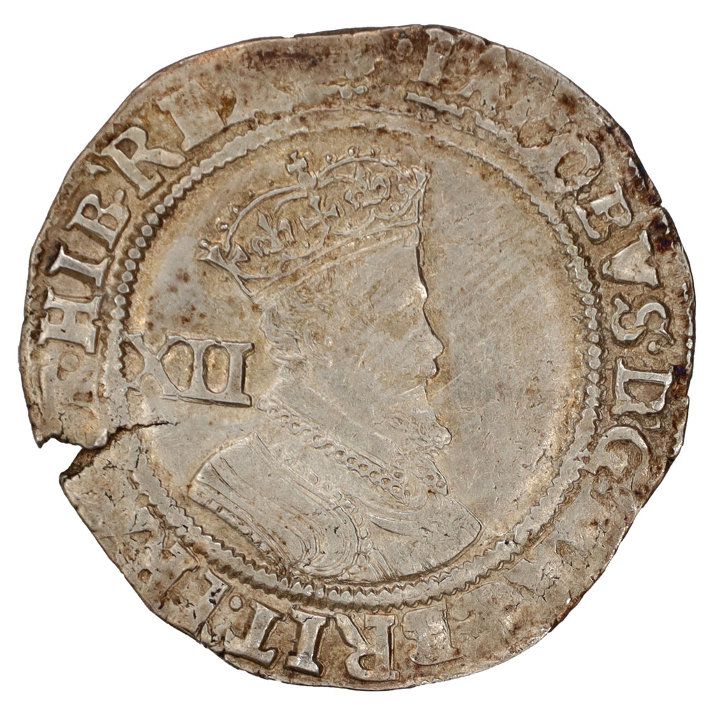 England 1606-7 James I 2nd Bust, Escallop Shilling AU-UNC (AU55)
