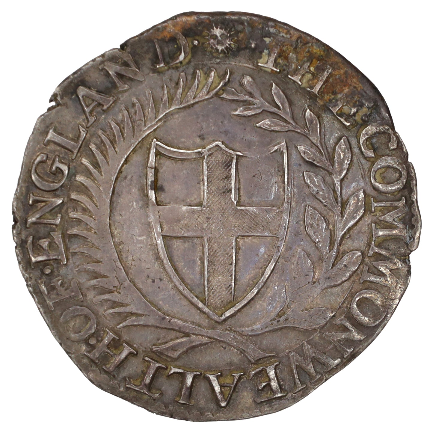 England 1652 Sun S3217 Tower Mint, Commonwealth Shilling Almost Uncirculated (AU50)