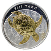 2013 Fiji $1 Taku Turtle 1/2oz. Silver w Gold-Plating (No Tax) Flaws