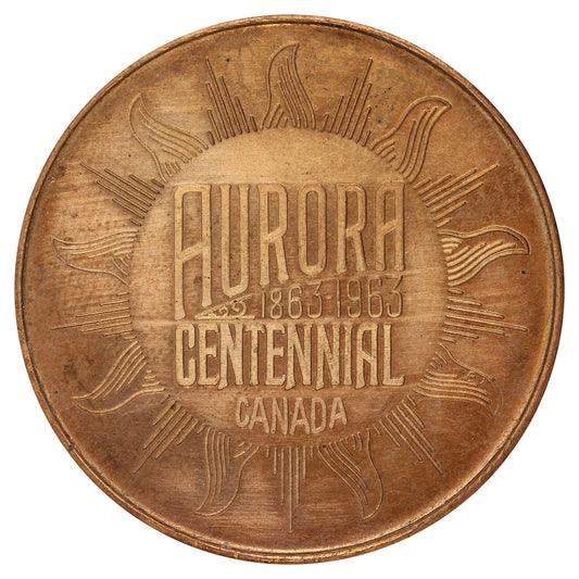1963 Aurora, ON, Centennial Trade Dollar Token: First Steam Train Run, 1853 (Issues)