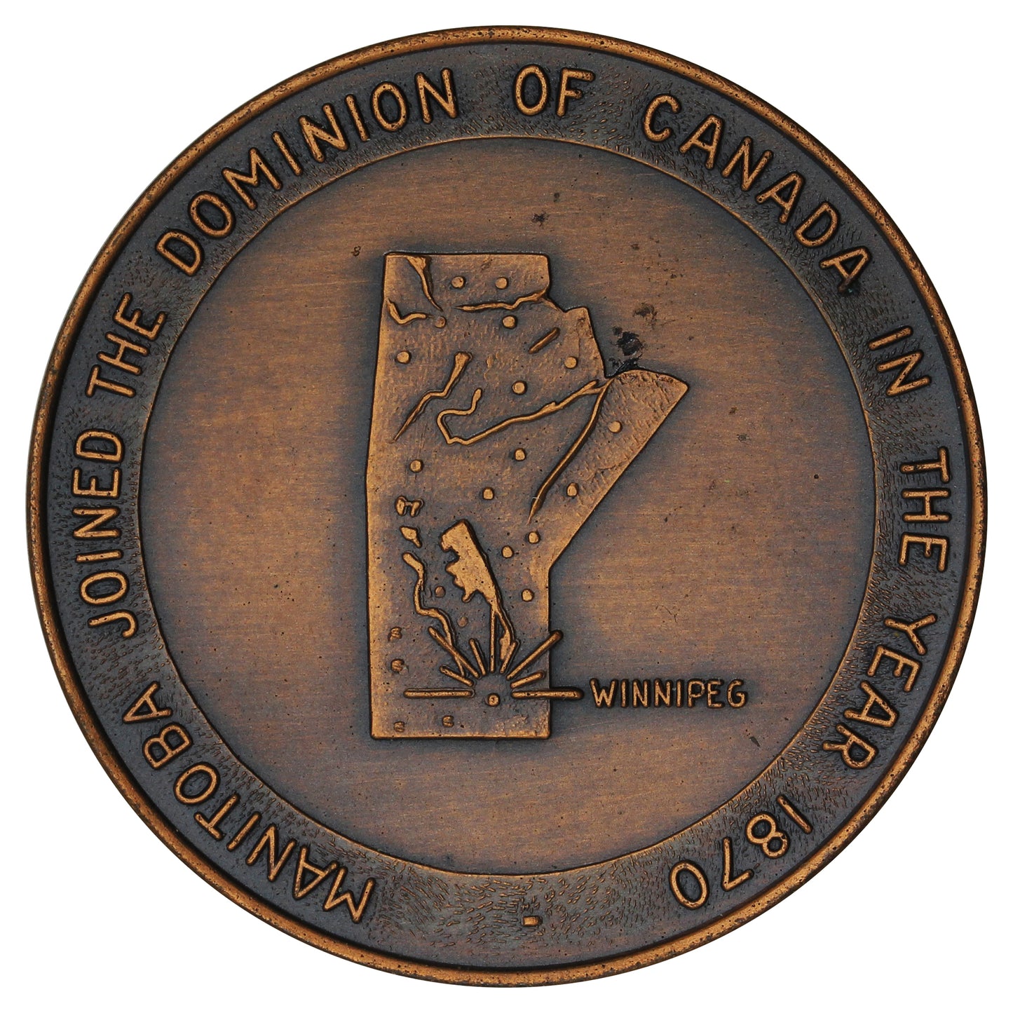 Manitoba Joined the Dominion of Canada in the Year 1870 Medallion, Undated