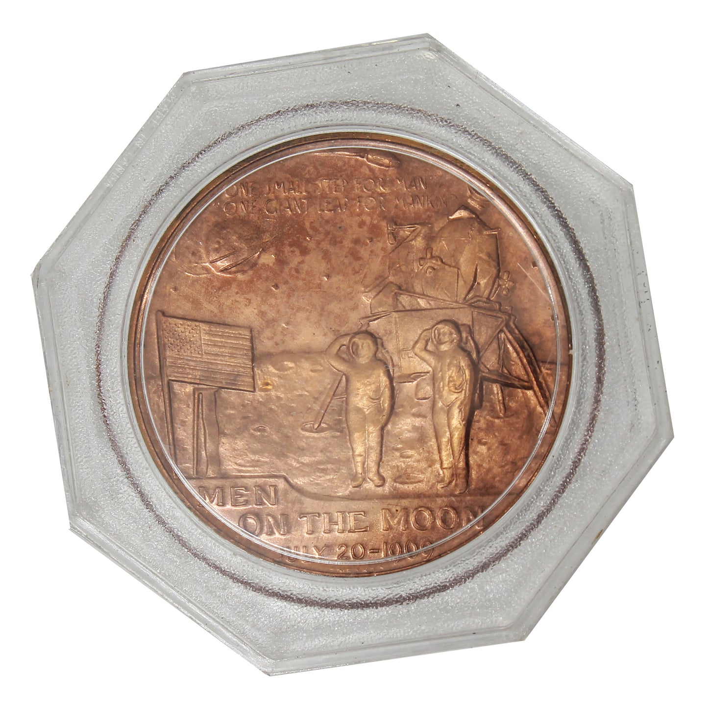 1969 Apollo XI Men on the Moon Copper-coloured Medallion (Some toning)