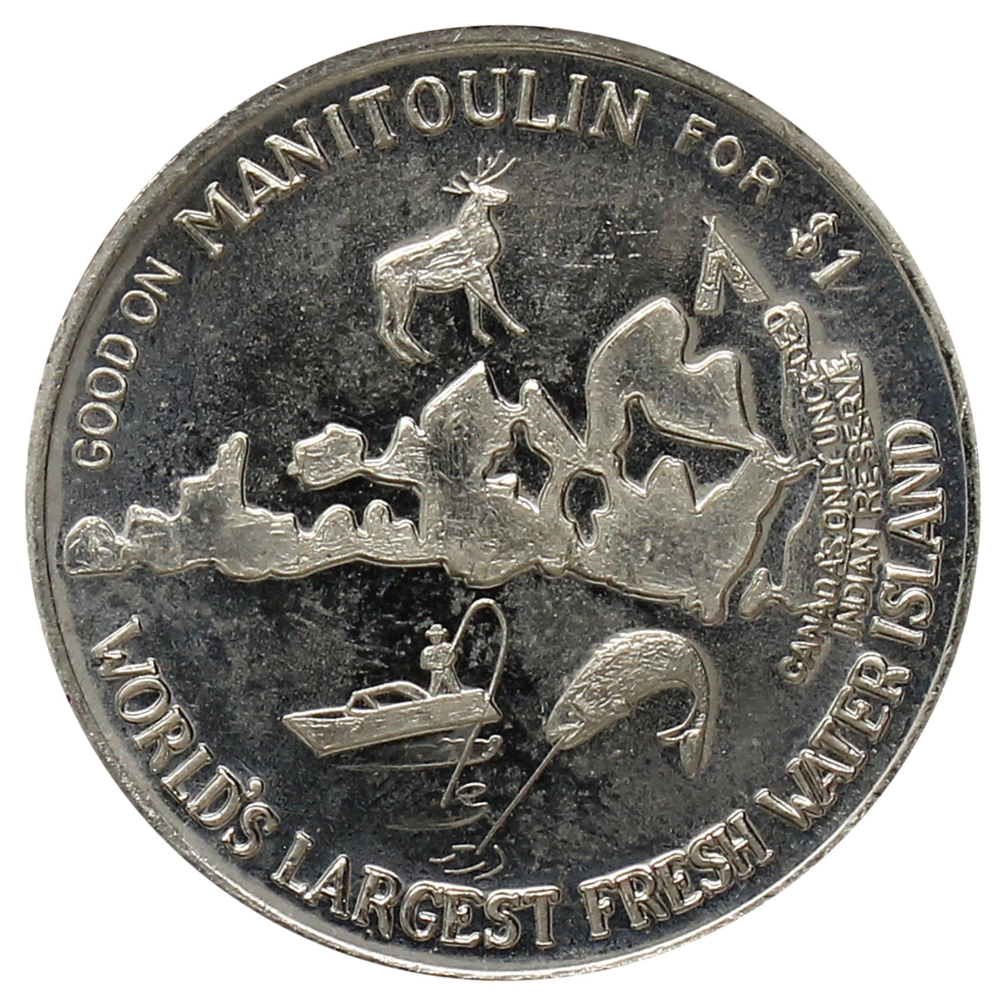 1980 Manitoulin Island, Ontario, Trade Dollar Token: Home of the Odawas