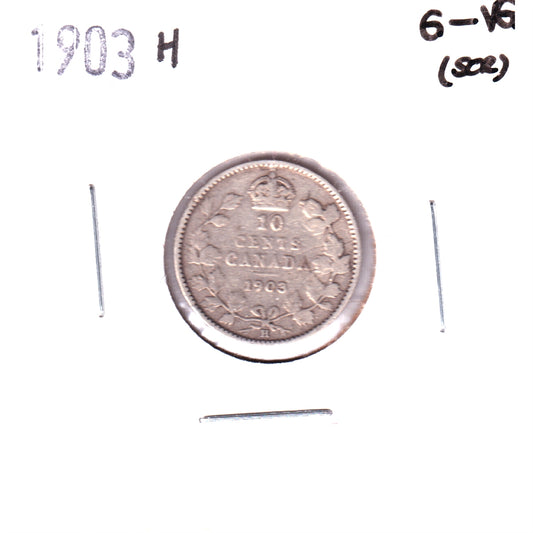 1903H Canada 10-cents G-VG (G6) Scratched, Cleaned or Impaired