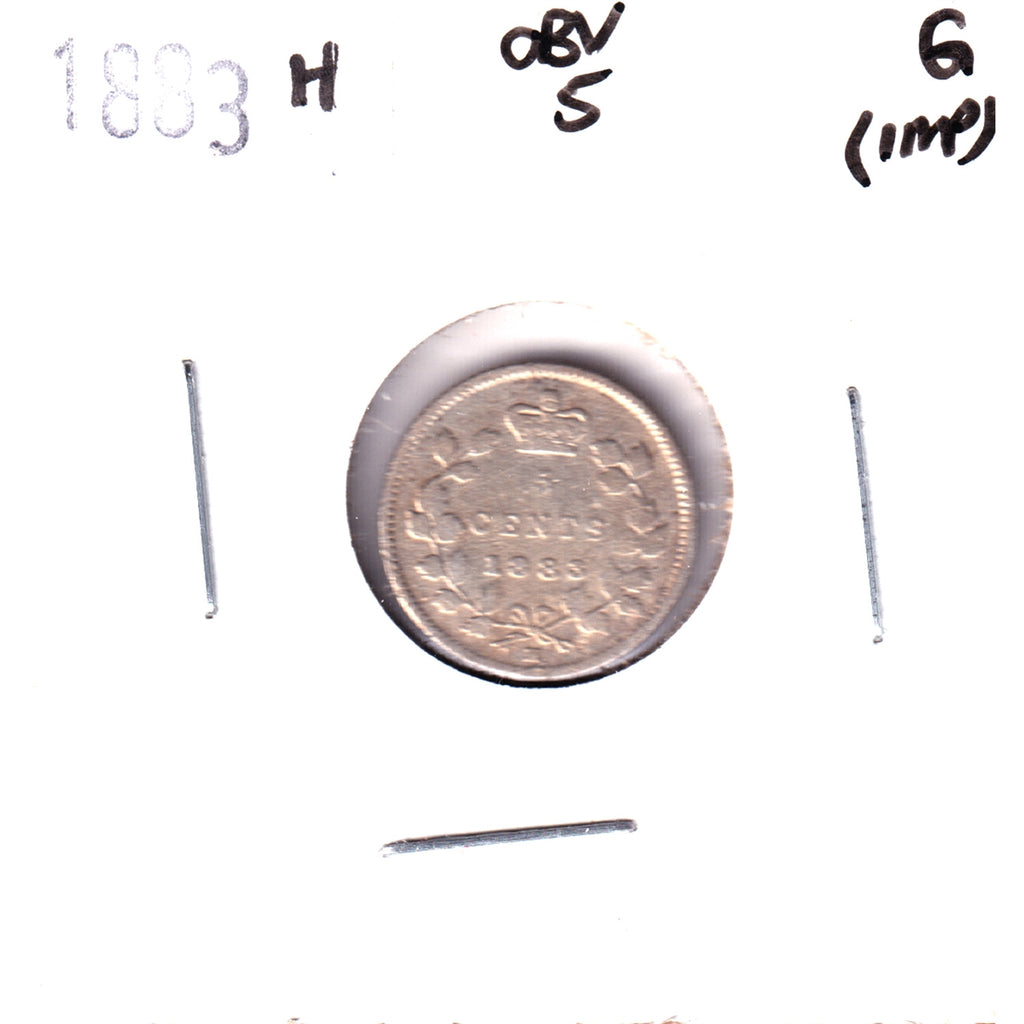 1883H Obverse 5 Canada 5-cents Good (G4) Scratched, Cleaned or Impaired