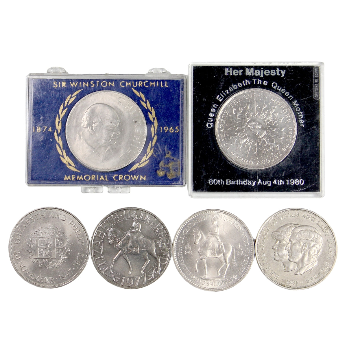 Set of 6x Great Britain 1953-1981 Commemorative Crowns, 6Pcs