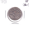 1925 Canada 5-cents Very Fine (VF20) Scratched