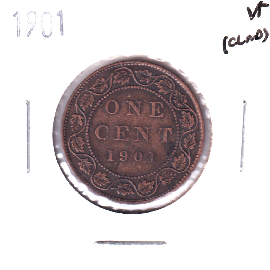 1901 Canada 1-cent Very Fine (VF20) Corrosion, cleaned, or impaired