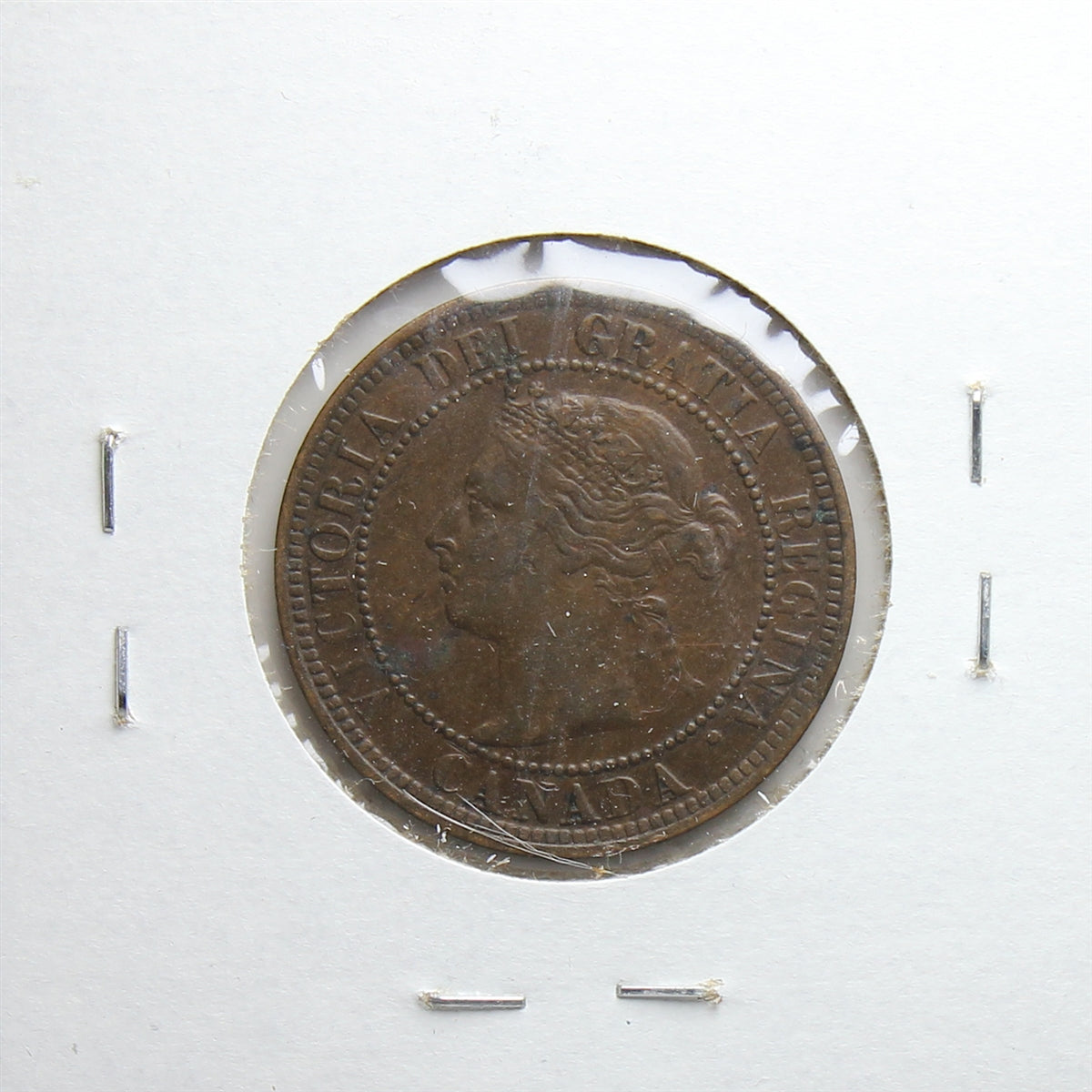 1886 Obv. 2 Canada 1-cent VF-EF (VF30) Cleaned, corrosion, or impaired