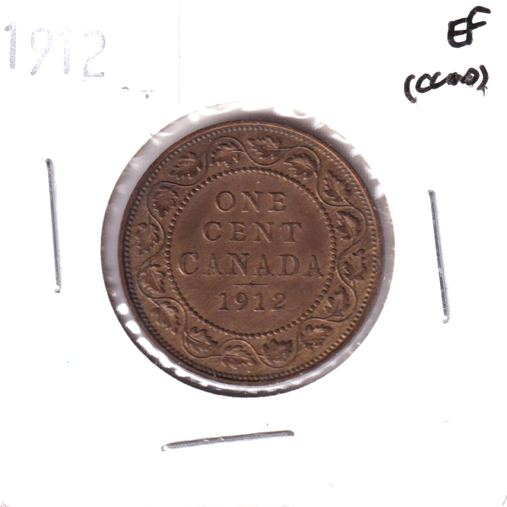 1912 Canada 1-cent Extra Fine (EF40) Scratched, Cleaned or Impaired