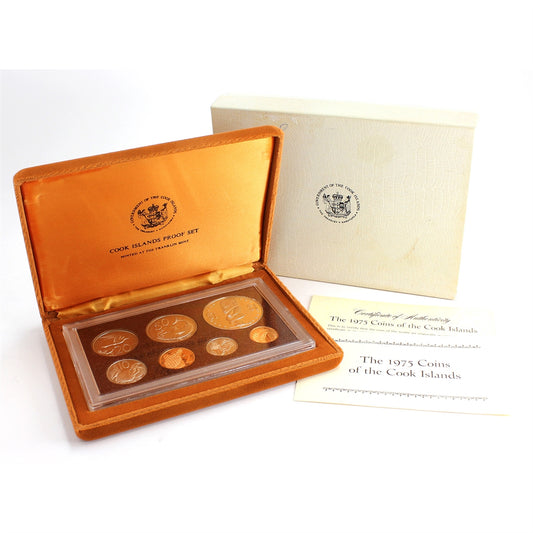 Cook Islands 1975 7-coin Proof Set in Case (Issues)