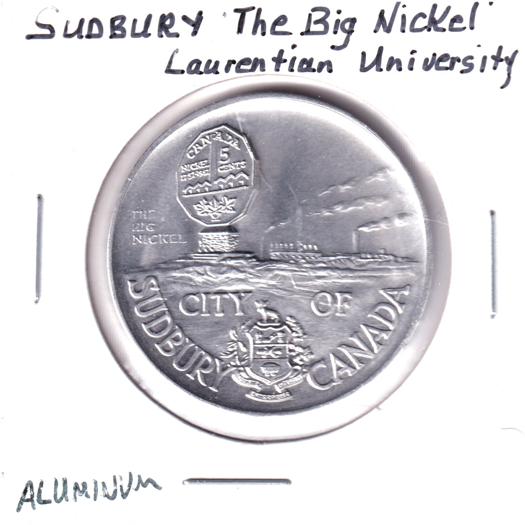 Sudbury, ON, Big Nickel & Laurentian University Aluminum Medallion, Undated