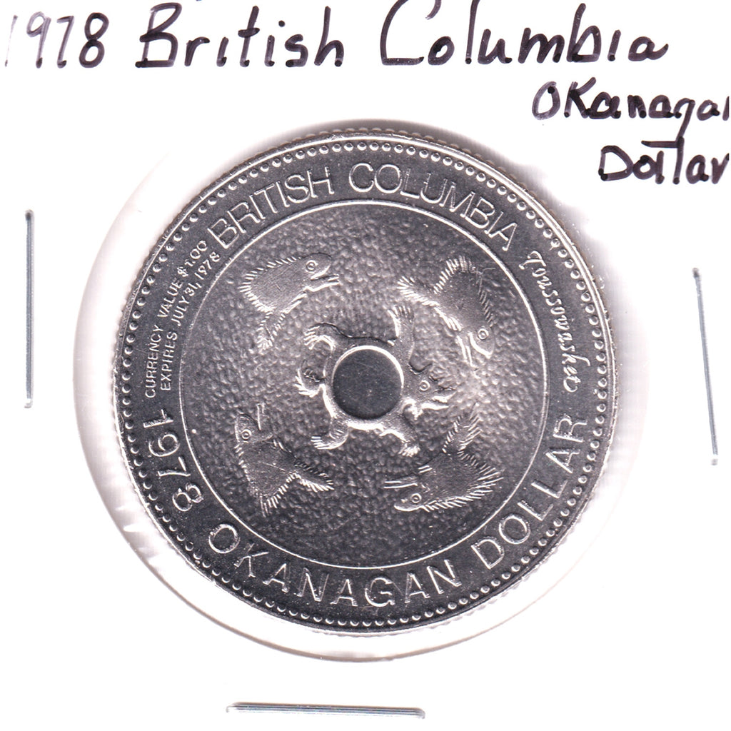 1978 British Columbia Okanagan Dollar Trade Token: Nicola (Okanagan Leader)