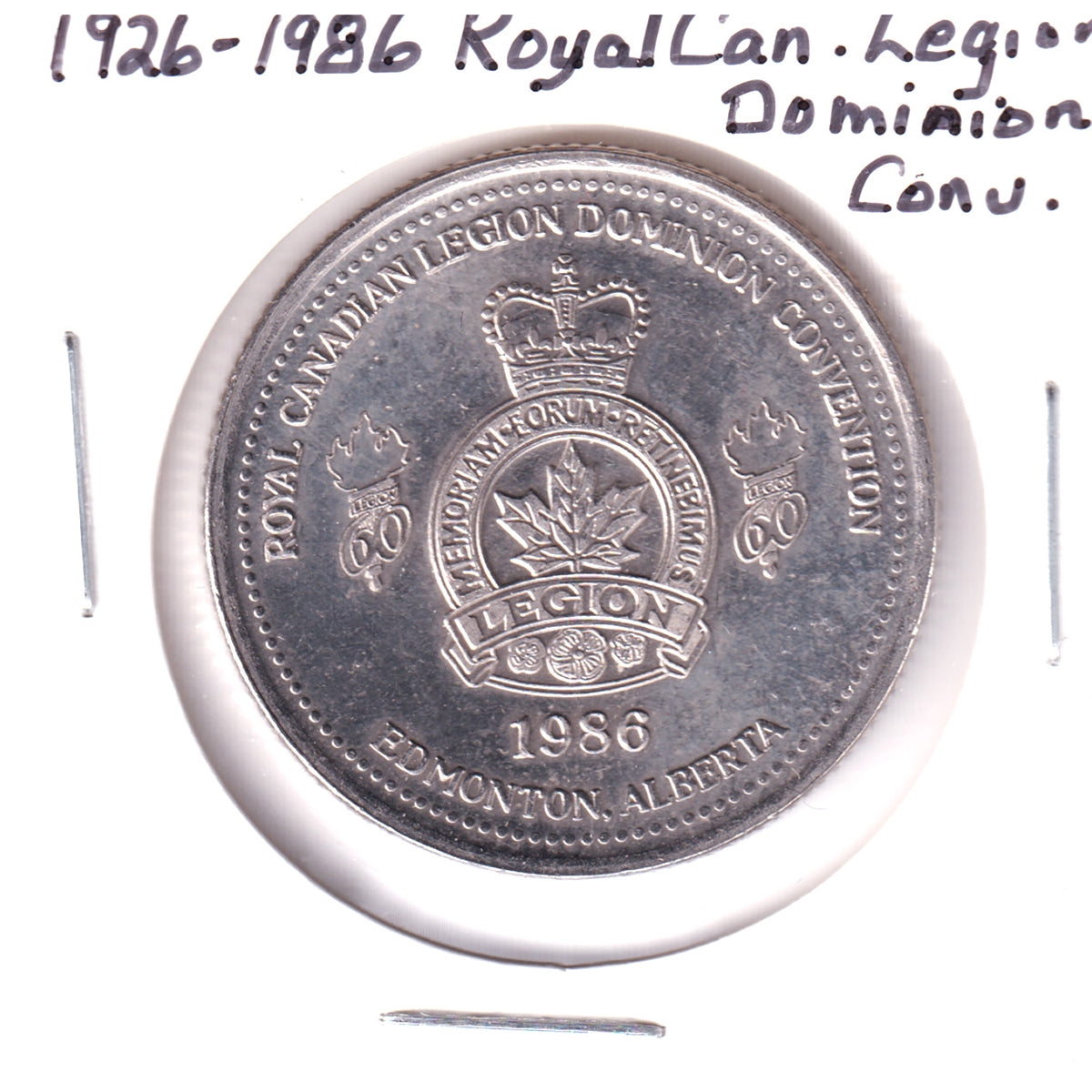 1986 Royal Canadian Legion Dominion Convention, Edmonton, Diamond Jubilee Medallion