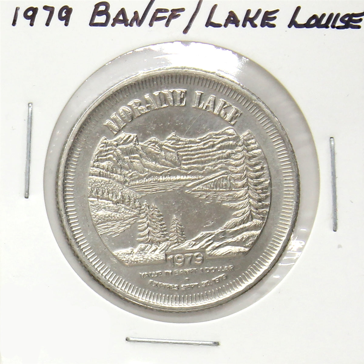 1979 Banff Lake Louise Dollar Trade Token: Moraine Lake