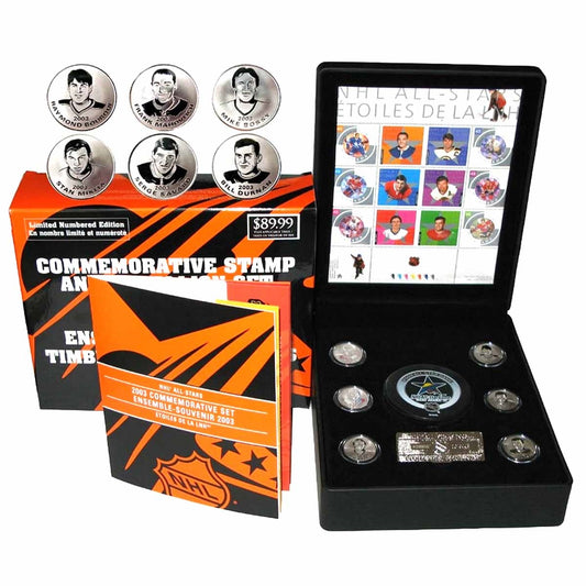 2003 NHL All-Stars Commemorative Stamp & 6-Medallion Set