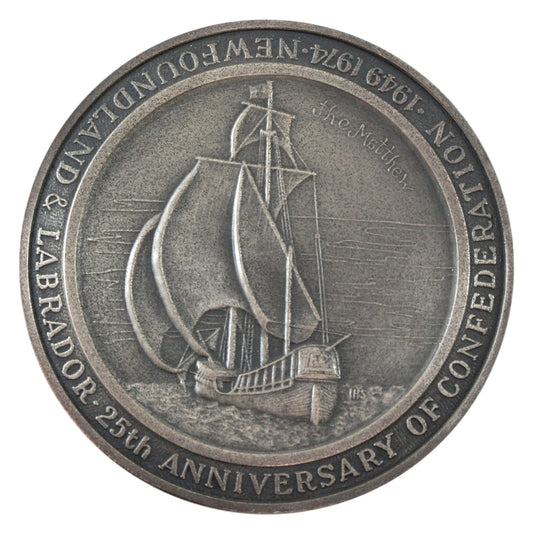 1974 Newfoundland 25th Anniversary of Confederation 2oz. Silver Medal (No Tax)