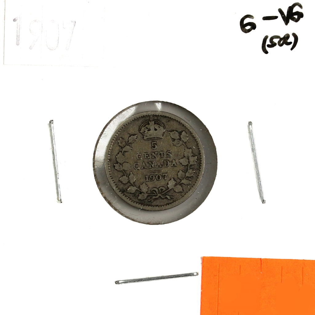 1907 Canada 5-cents G-VG (G6) Scratched, bent, or impaired