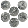 Lot of 6x 2011-2013 Canada $5 Wildlife 1oz. .999 Silver (No Tax) Lightly Toned. 6pcs