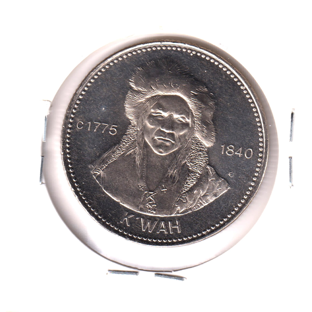 1978 British Columbia Carrier Dollar Trade Token: Louise Joseph / K'wah