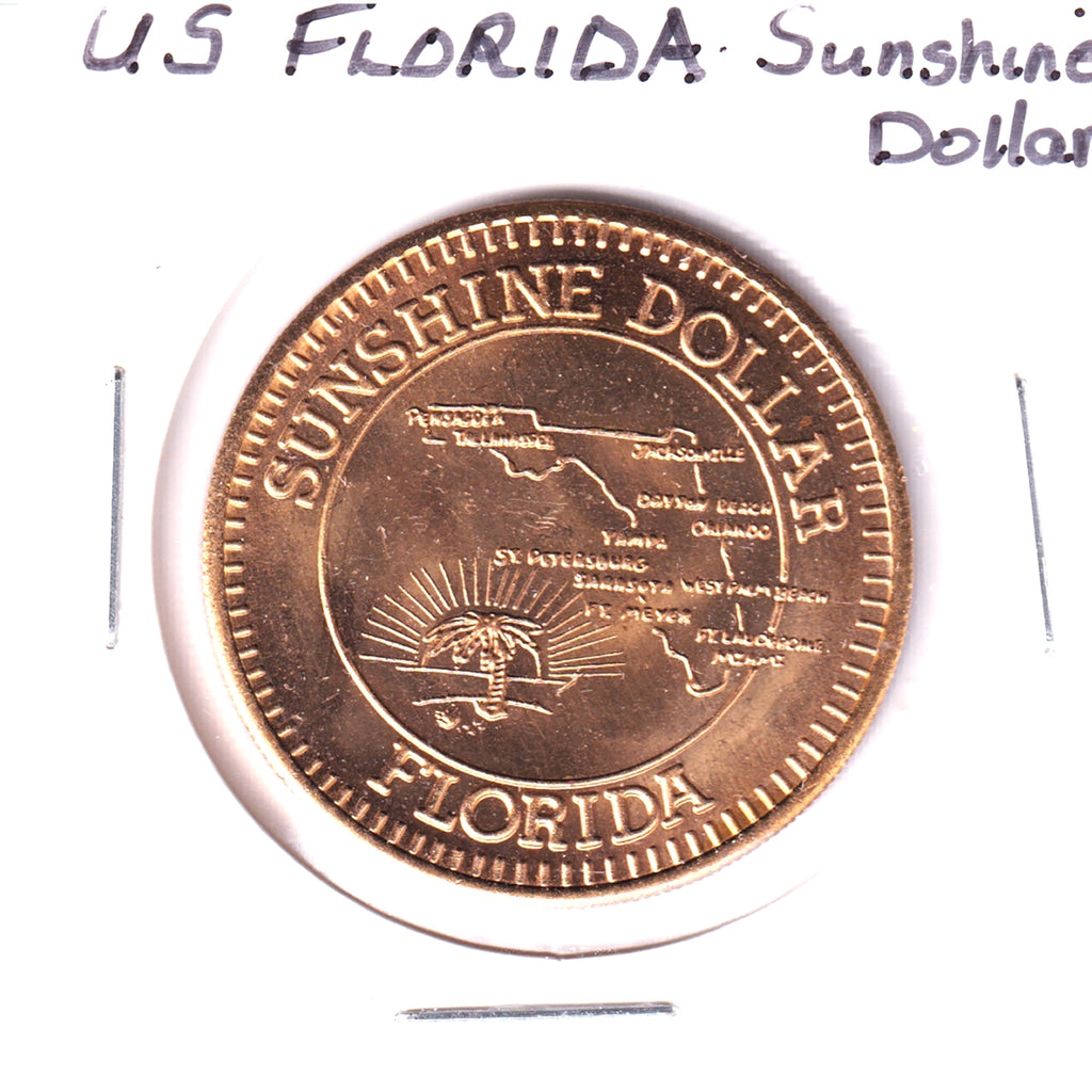 Florida Sunshine Dollar Token (Lightly toned)