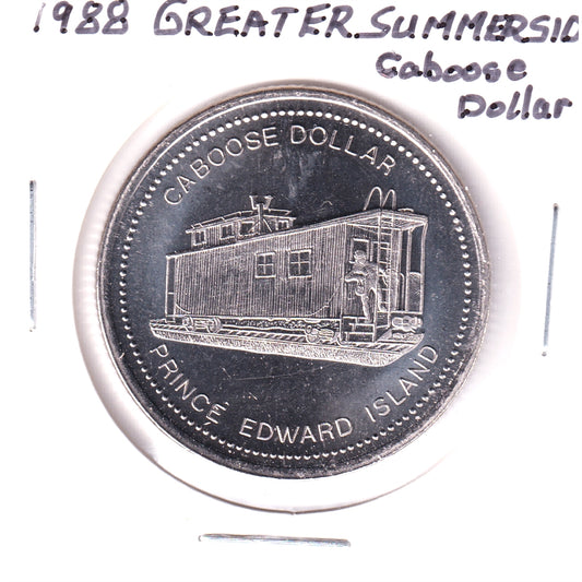 1988 Greater Summerside, PEI, Caboose Dollar Trade Token
