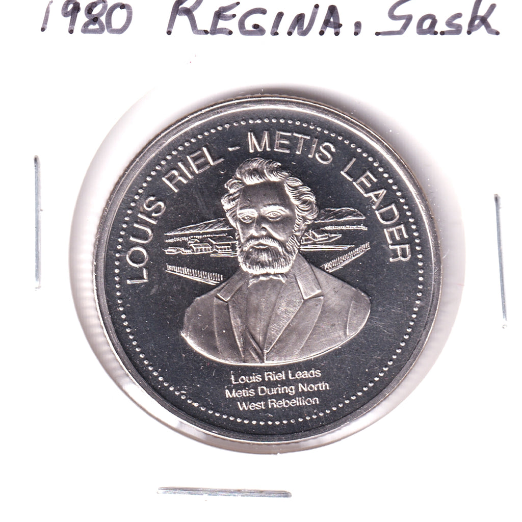 1980 Regina Commemorative Dollar Trade Token: Louis Riel - Metis Leader