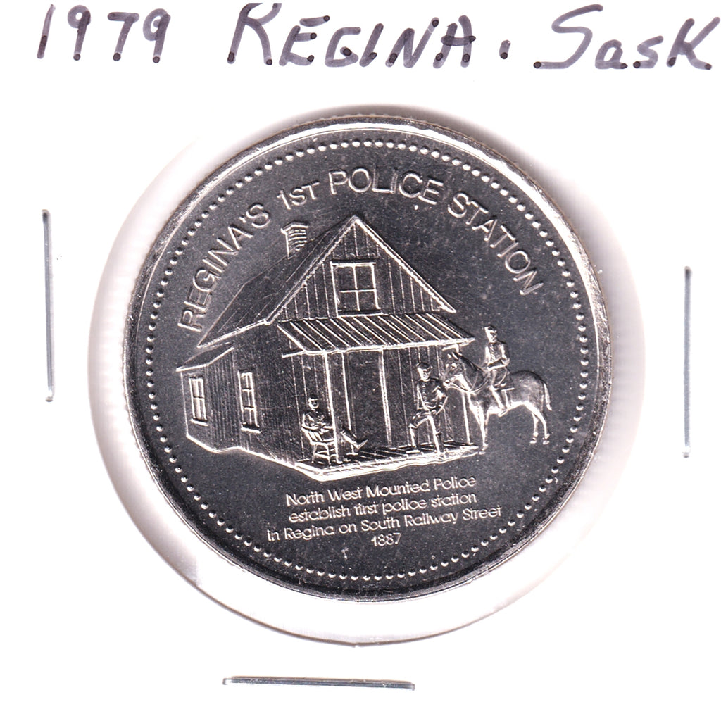 1979 Regina Commemorative Dollar Trade Token: Regina's 1st Police Station