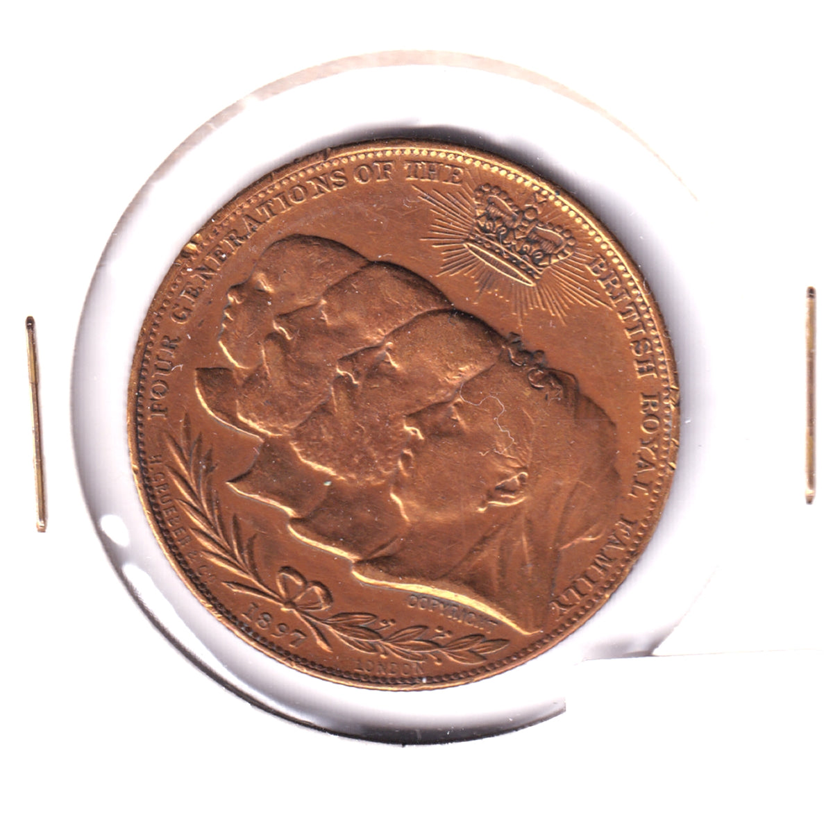 1897 Queen Victoria Diamond Jubilee Medallion: Four Generations of the Royal Family