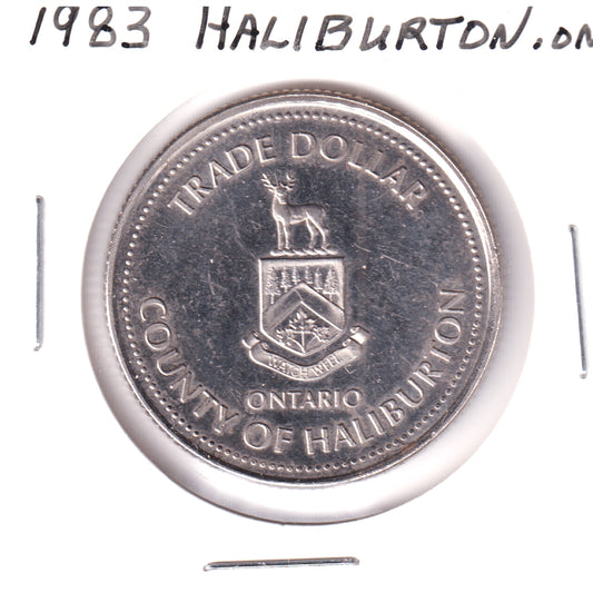 1983 Haliburton, Ontario, Trade Dollar Token: Ontario's Newest County