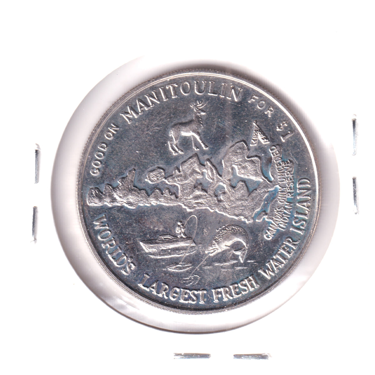 1971 Manitoulin, Ontario, Haweater Dollar Trade Token: Bridal Veil Falls, Kagawong