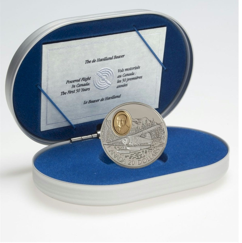 1991 Canada $20 Aviation - De Havilland Beaver Sterling Silver