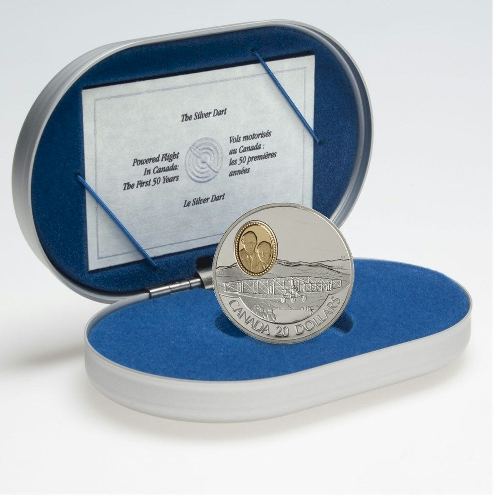 1991 Canada $20 Aviation - A.E.A. Silver Dart Sterling Silver